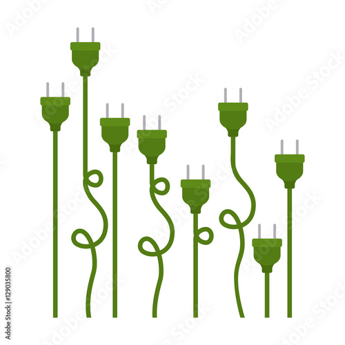 Plugs icon. Energy power technology and charge theme. Isolated design. Vector illustration