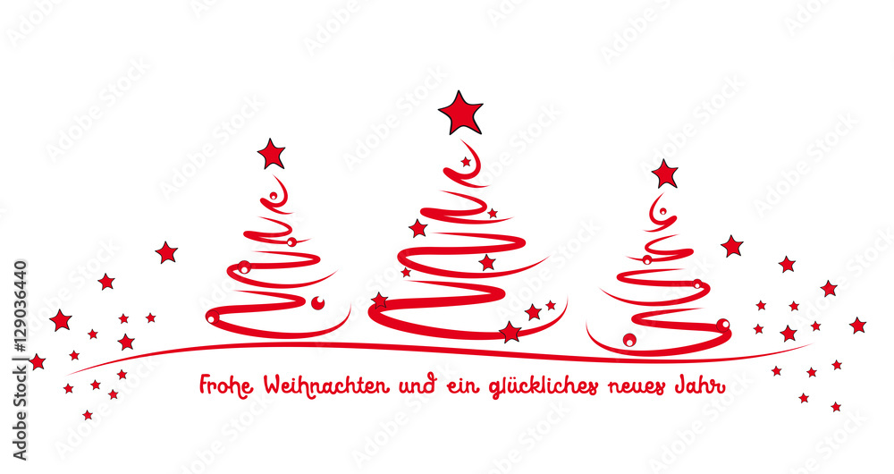 drei rote tannenbäume - scribble drei rote tannenbäume - scribble