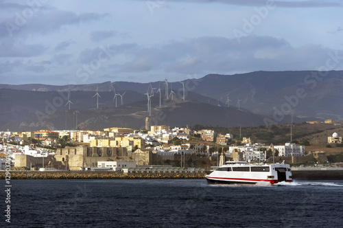 Tangier city and port, coastal landscape, Morocco, Africa