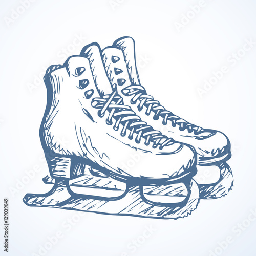 Skiing. Vector drawing