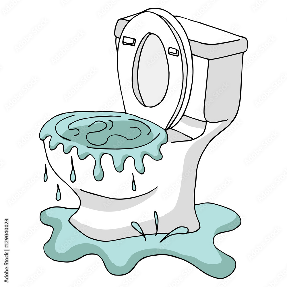 Clogged Toilet Stock Vector Adobe Stock