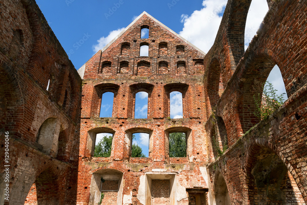 inside the monastery ruin from brick masonry in Bad Doberan, northern Germany