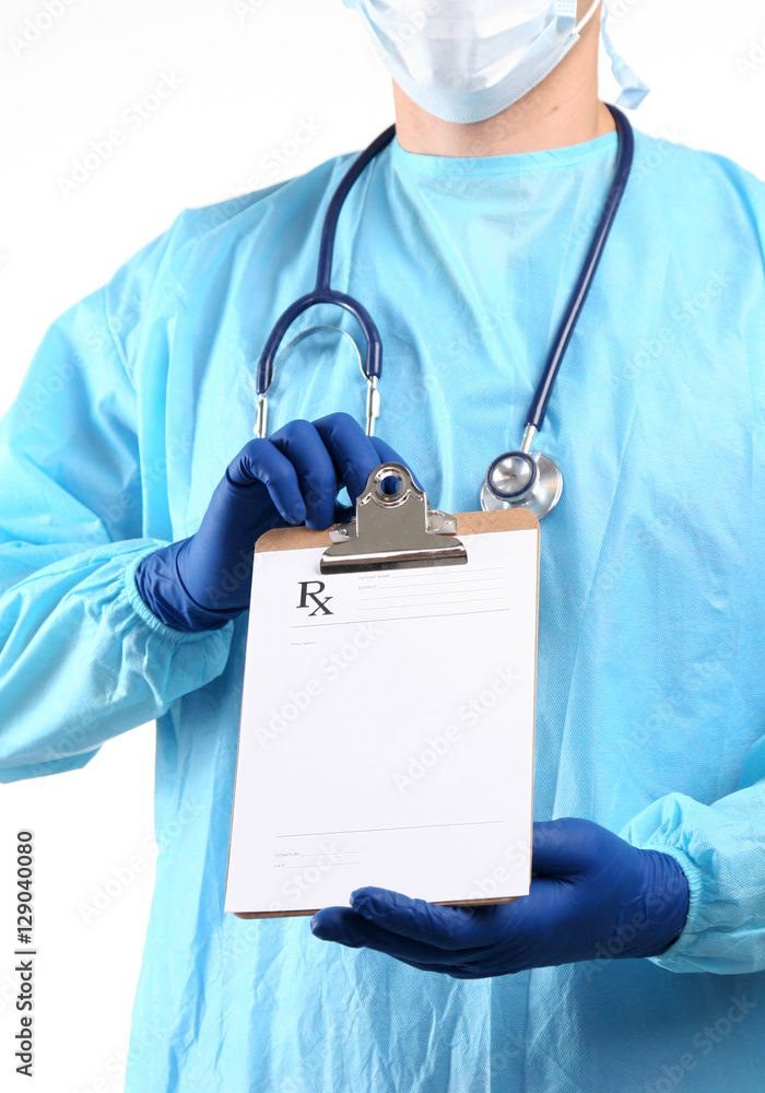 close up of male doctor writing prescription paper close up of male doctor writing prescription paper
