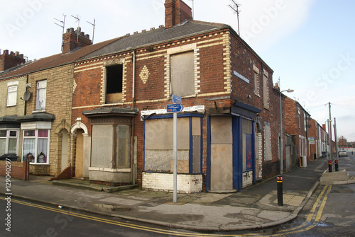 slum housing, derelict and rundown social housing. kingston upon Hull  photo