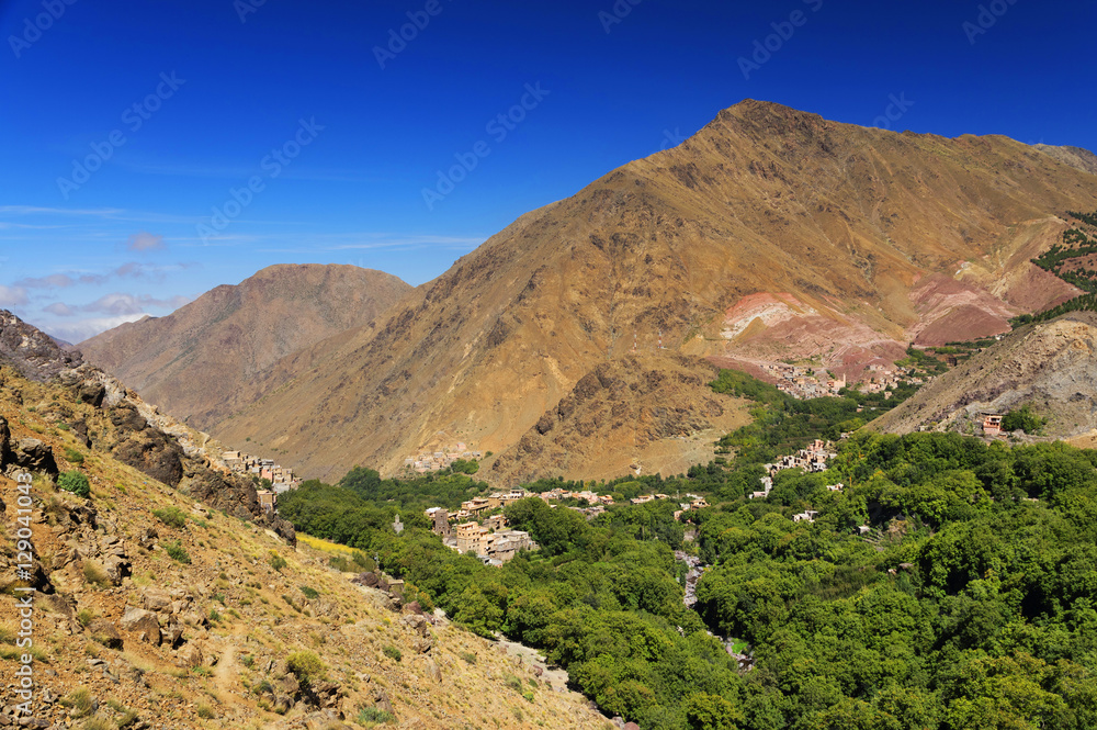 Moroccan village in the Atlas mountains, Morocco, Africa Moroccan village in the Atlas mountains, Morocco, Africa
