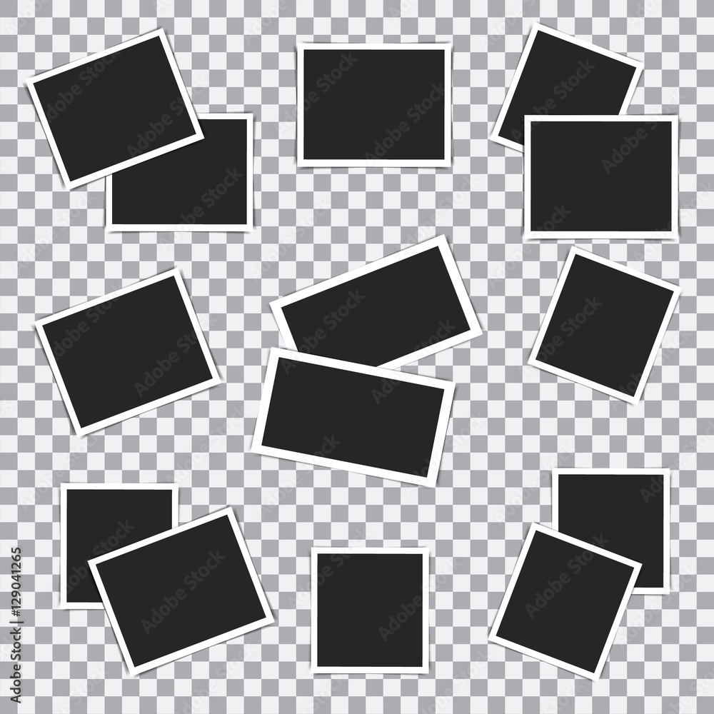 Set of retro photo frame on a transparent background Set of retro photo frame on a transparent background