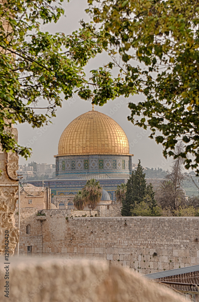 The dome of the Rock Mosque in the old city of Jerusalem