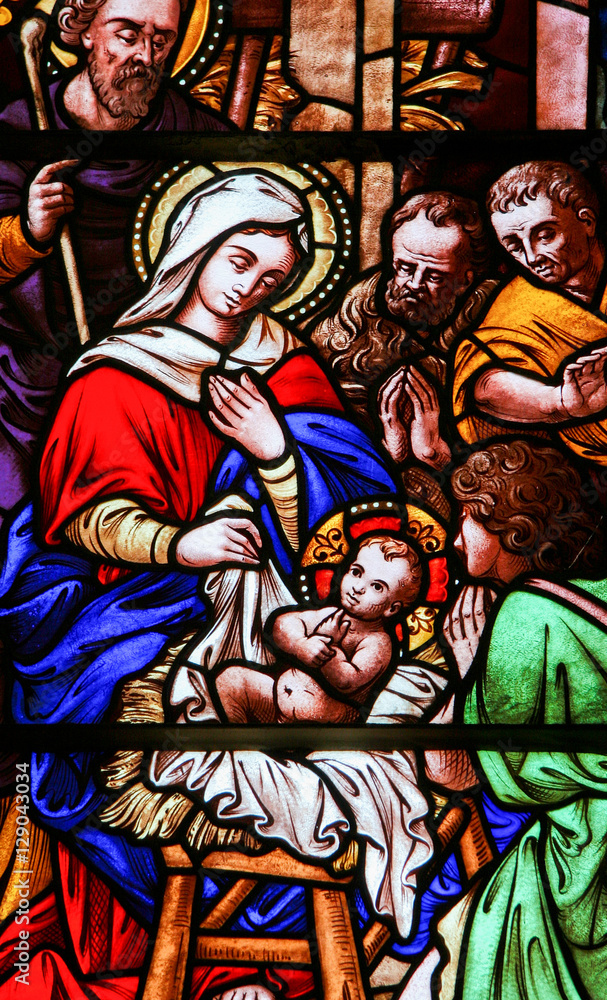 Stained glass in Bariloche - the Nativity