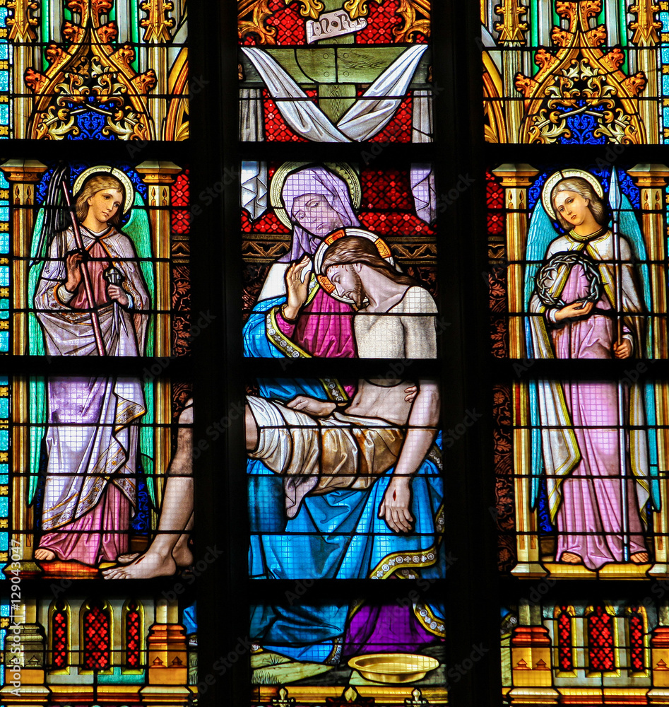Pieta - Stained Glass Window in Den Bosch Cathedral