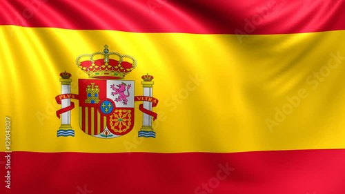 Wallpaper Mural Flag of Spain. Seamless looped video, footage Torontodigital.ca