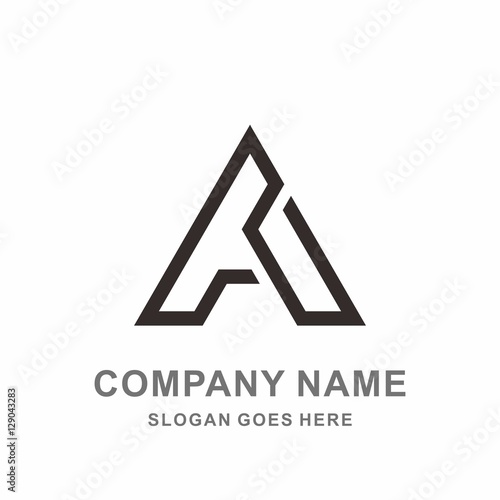 Monogram Letter A Geometric Triangle Strips Architecture Interior Construction Business Company Stock Vector Logo Design Template