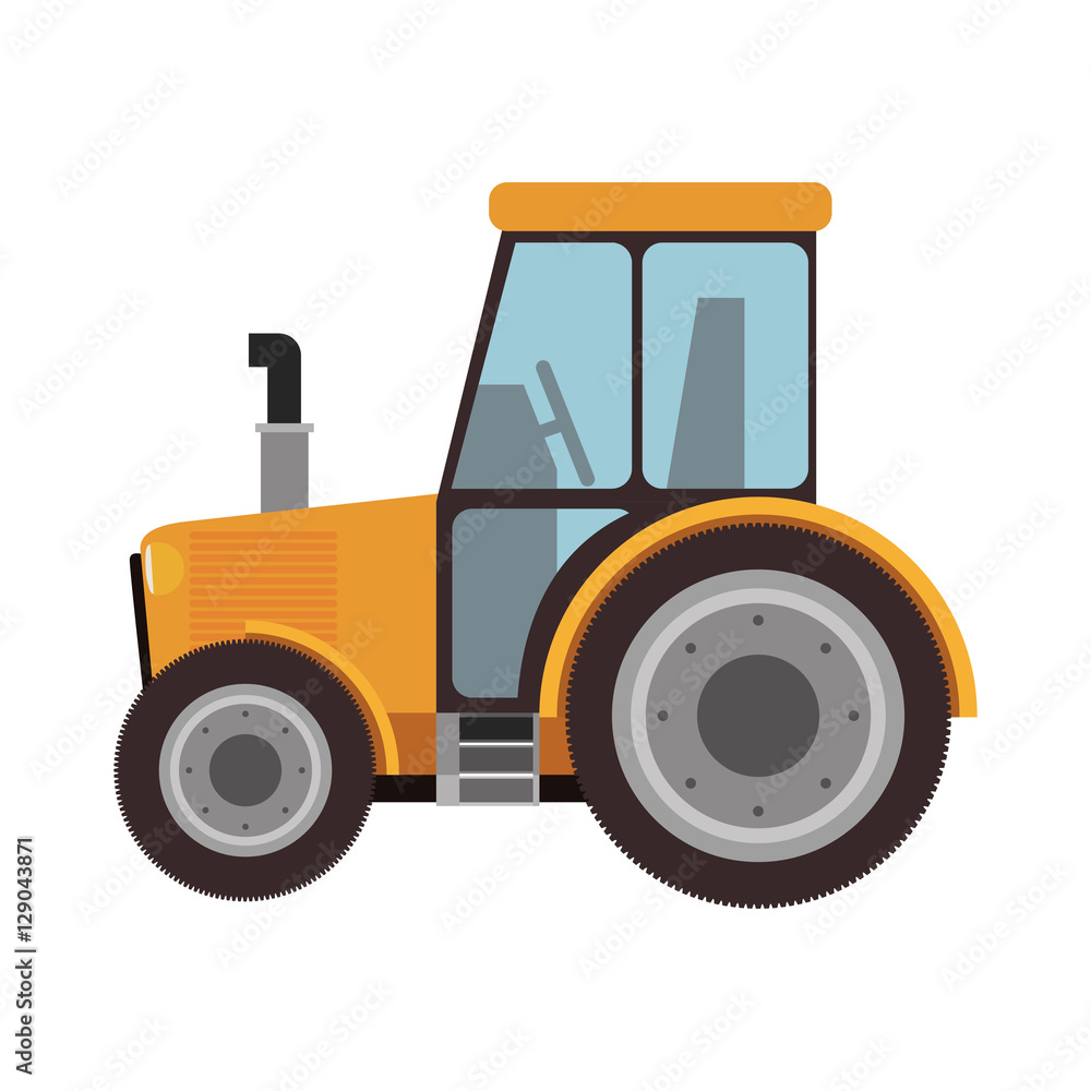 Fototapeta premium Tractor vehicle icon. Machine tool instrument farm and agriculture theme. Isolated design. Vector illustration