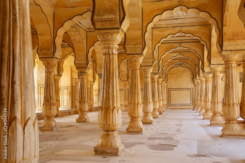 Sattais Katcheri Hall in Amber Fort near Jaipur, Rajasthan, Indi photo