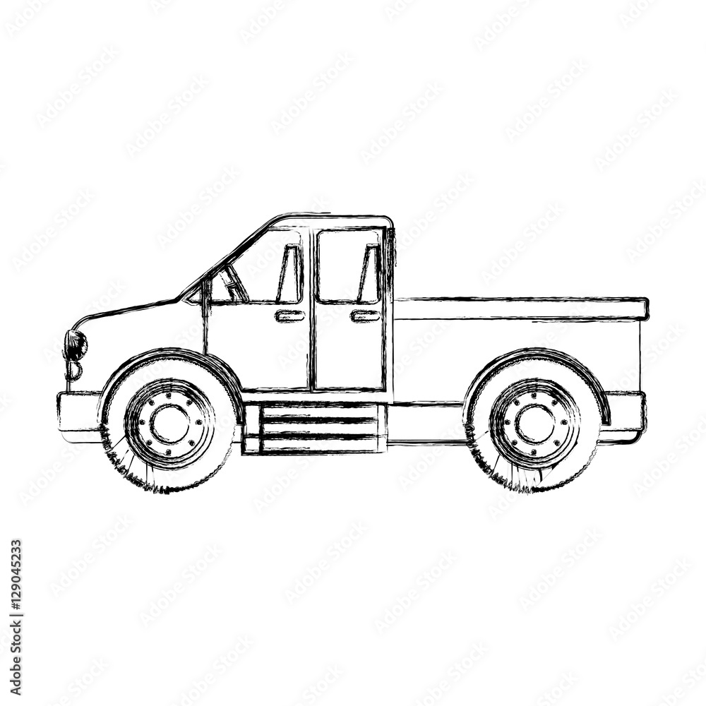 Truck vehicle icon. Machine tool instrument farm and agriculture theme. Isolated design. Vector illustration