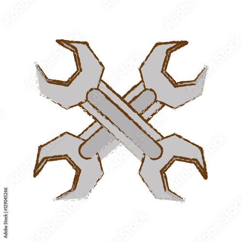 wrenchs crossed icon over white background. repair tools design. vector illustration