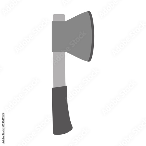 silhouette of ax icon over white background. repair tools design. vector illustration