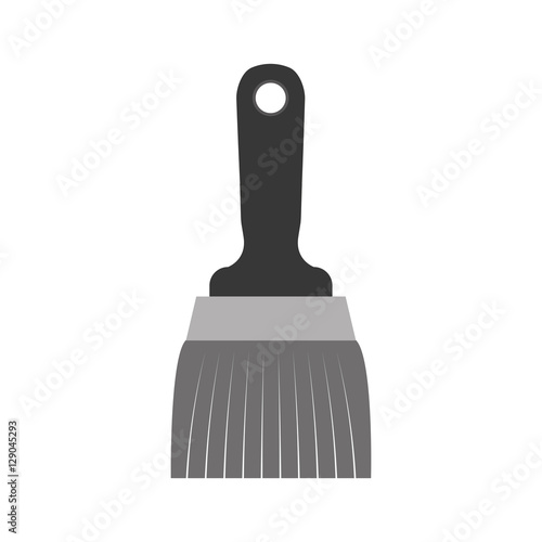 silhouette Paint brush icon over white background. repair tools concept. vector illustration