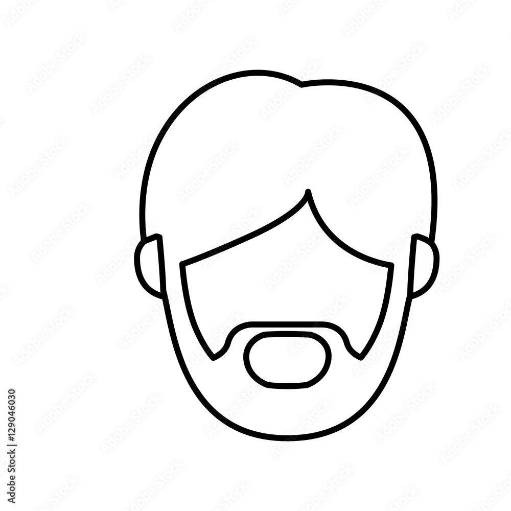 Man with beard icon. Male avatar person people and human theme. Isolated design. Vector illustration Man with beard icon. Male avatar person people and human theme. Isolated design. Vector illustration