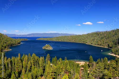 Emerald Bay at Lake Tahoe with Fannette Island, California, USA