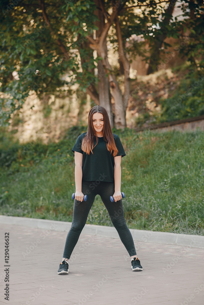 Fitness girl on a walk Fitness girl on a walk