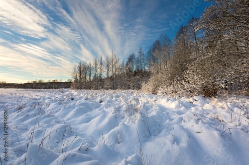 Fototapeta Naklejka Na Ścianę i Meble -  Snow covered polish landscape.