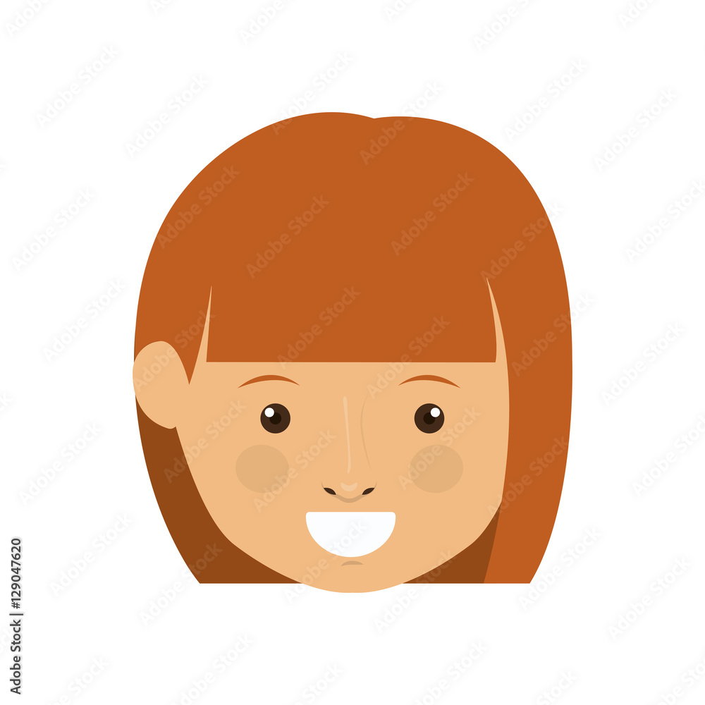 Girl head icon. Female avatar person people and human theme. Isolated design. Vector illustration Girl head icon. Female avatar person people and human theme. Isolated design. Vector illustration