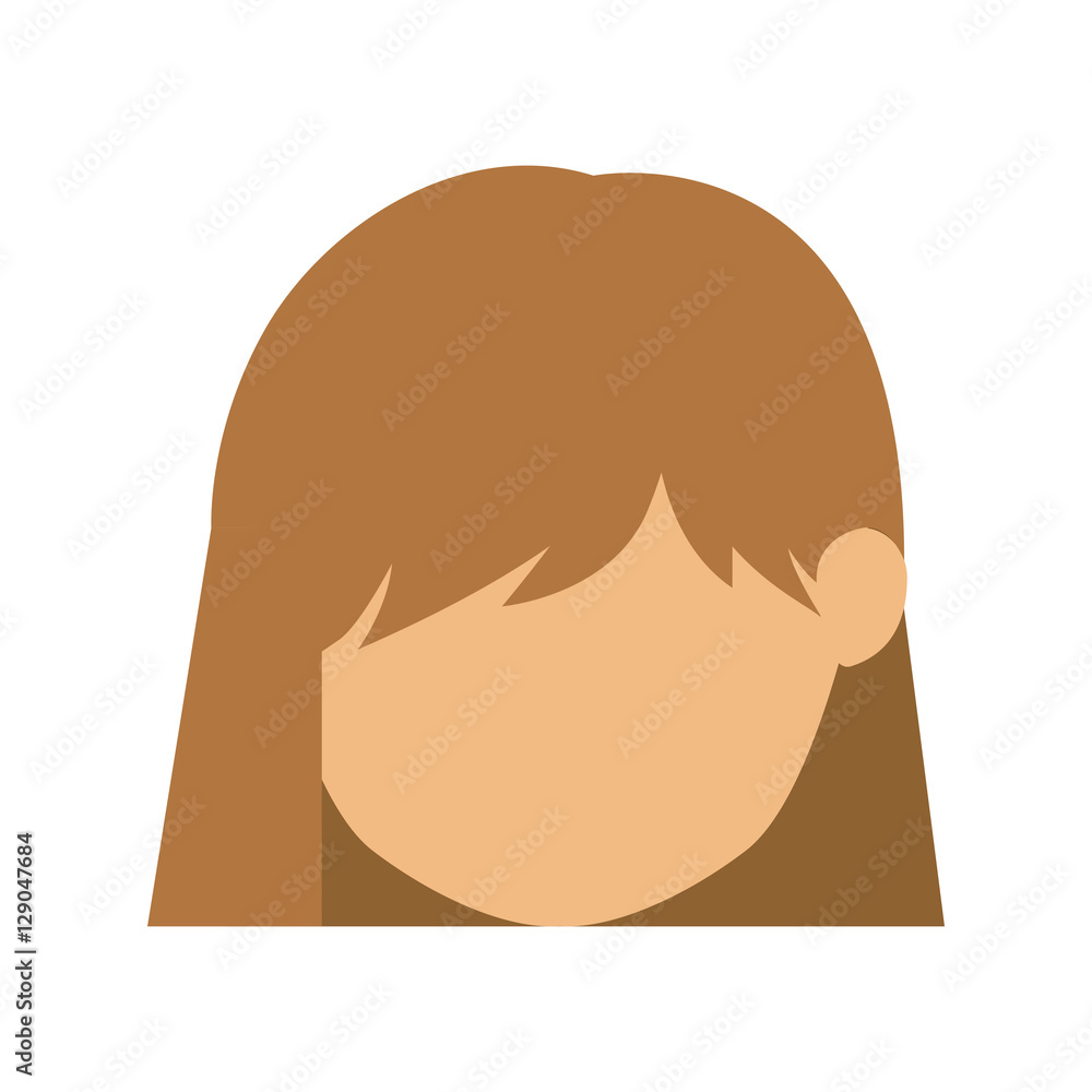 Girl head icon. Female avatar person people and human theme. Isolated design. Vector illustration Girl head icon. Female avatar person people and human theme. Isolated design. Vector illustration