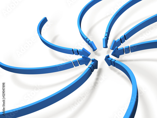 吹きこむ風の流れを描いた3Dイラスト