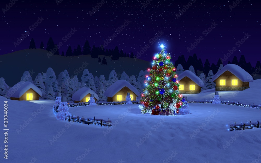 Naklejka premium Merry christmas and happy new year! 