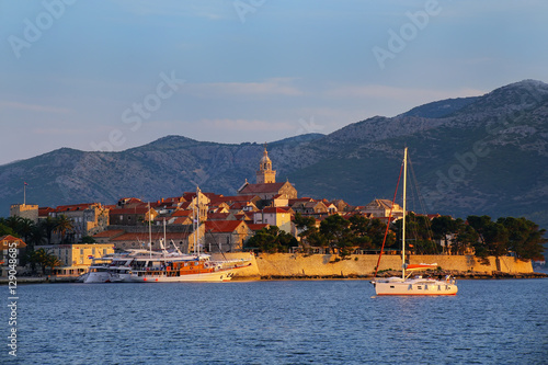 Korcula old town in early morning light, Croatia