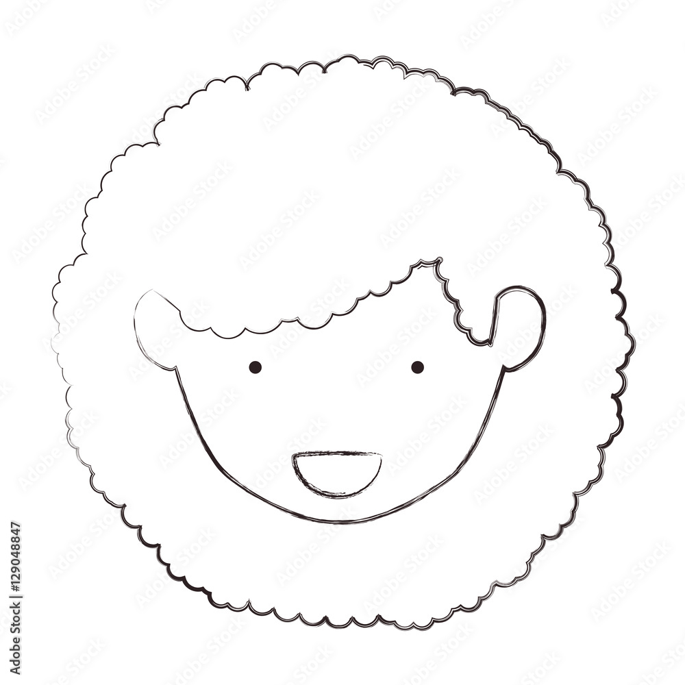 Girl head icon. Female avatar person people and human theme. Isolated design. Vector illustration Girl head icon. Female avatar person people and human theme. Isolated design. Vector illustration