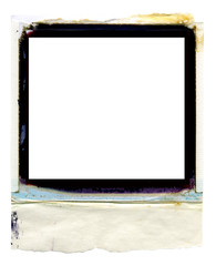 Analog film border. Film sprocket. Liquid polaroid emulsion border.