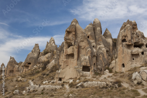 Cave dwelling ruins at the Goreme Open Air Museum, Turkey