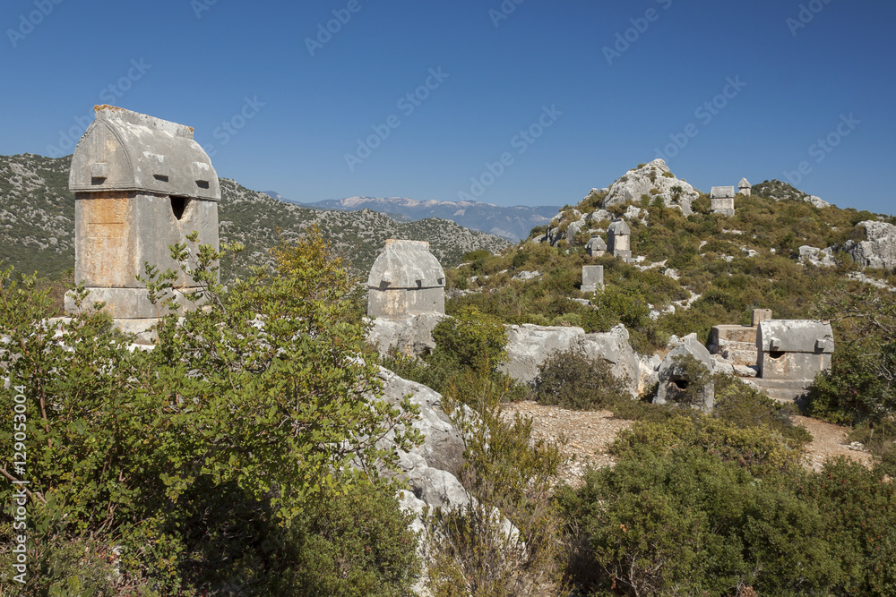 Lycian Tombs near Kalekoy, Turkey