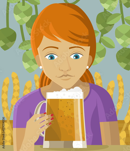 woman drinking beer