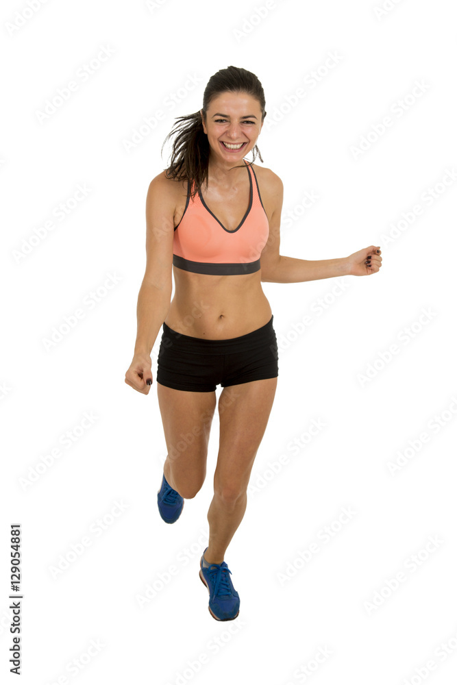 young attractive sport woman in fitness clothes smiling happy in aerobics training workout young attractive sport woman in fitness clothes smiling happy in aerobics training workout