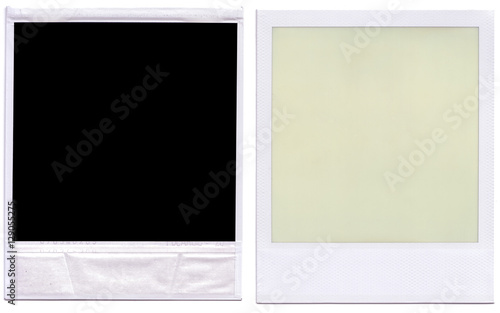 Black polaroid border frame front and back. photo
