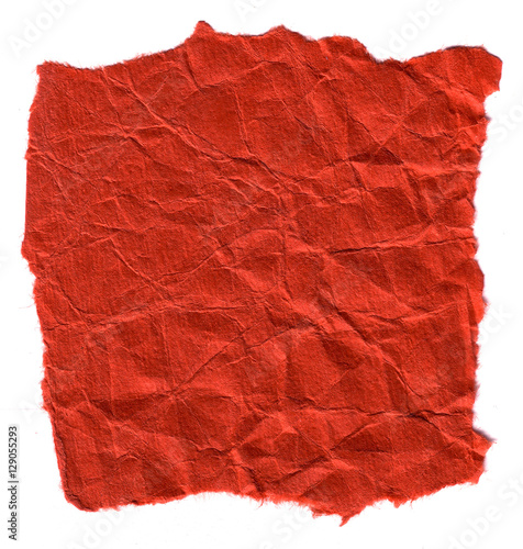 Red crinkled construction paper background.