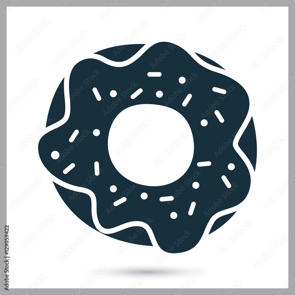 Icing donut icon. Simple design for web and mobile Icing donut icon. Simple design for web and mobile