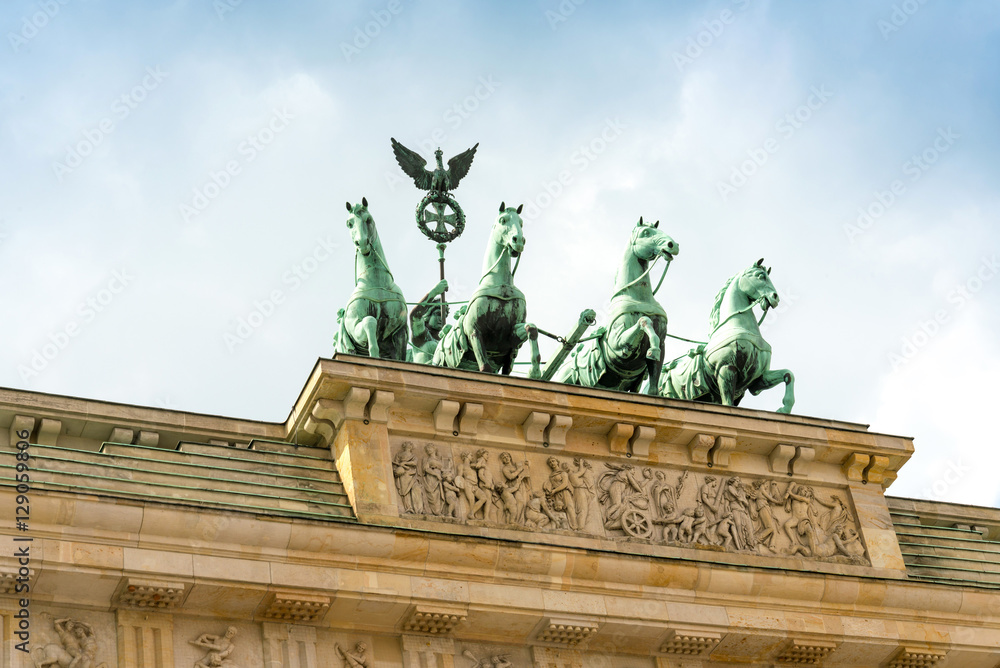 Brandenburg Gate (Brandenburger Tor), famous landmark in Berlin,