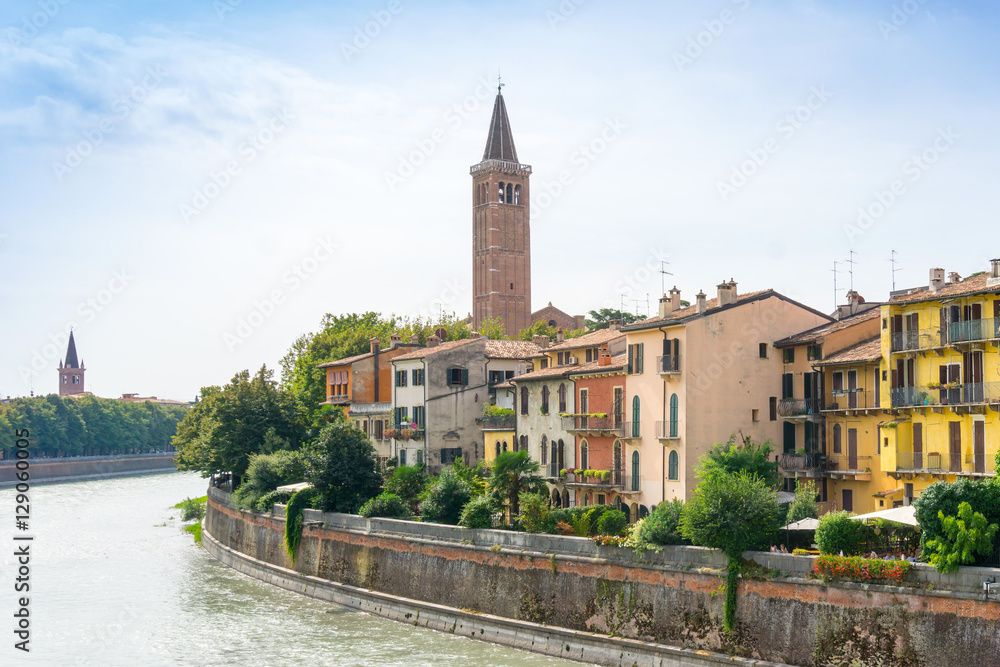 Beautiful street view of  Verona center which is a world heritag