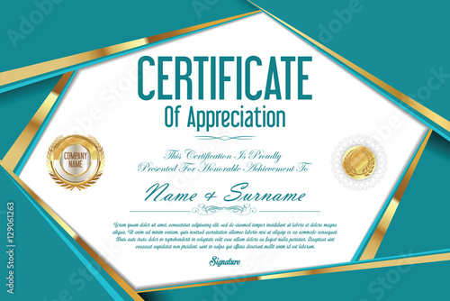 Luxury certificate or diploma template