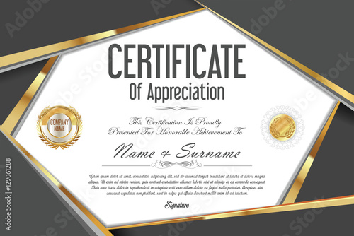 Luxury certificate or diploma template
