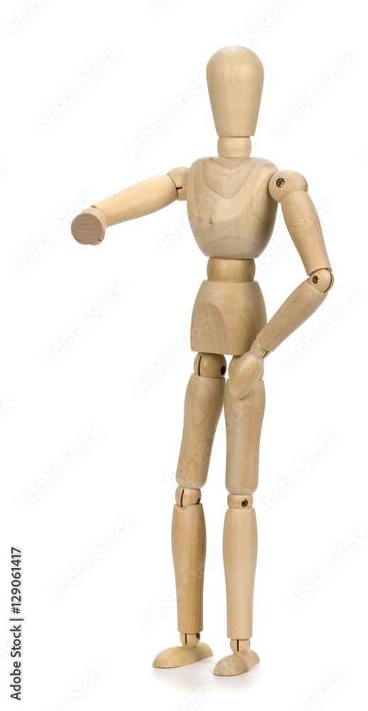 wooden mannequin on a white background wooden mannequin on a white background