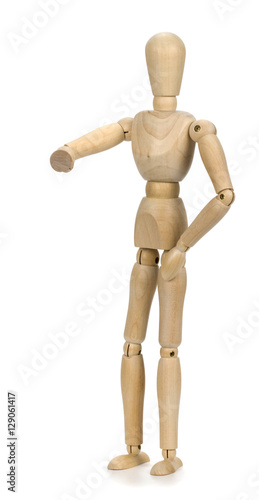 wooden mannequin on a white background