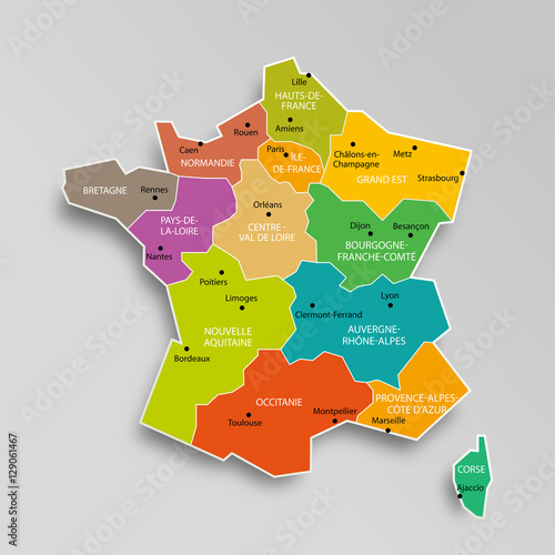 Carte de France 13 régions (nouveaux noms)