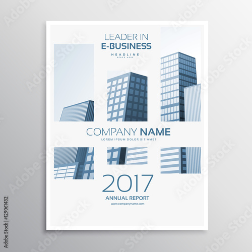 clean magazine cover business leaflet template design with buldi photo