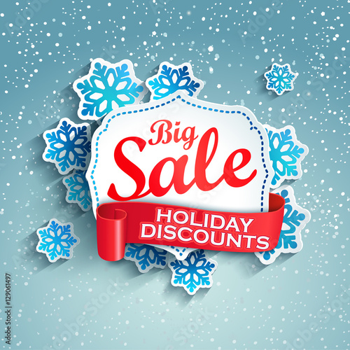 Concept of holiday discount, vector.