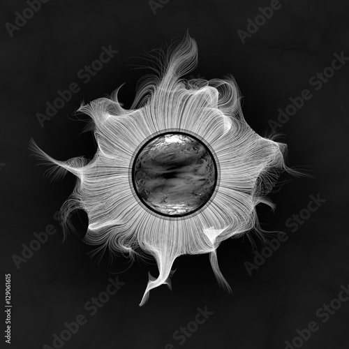 Fototapeta Naklejka Na Ścianę i Meble -  Planet made of metal in space