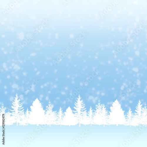 クリスマスのモミの木と雪のバックグラウンド
